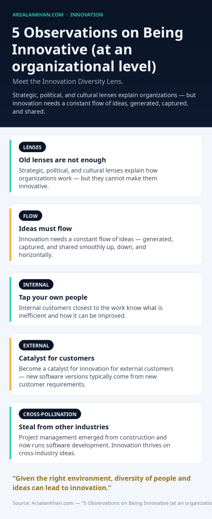 Infographic: 5 Observations on Being Innovative (at an organizational level)