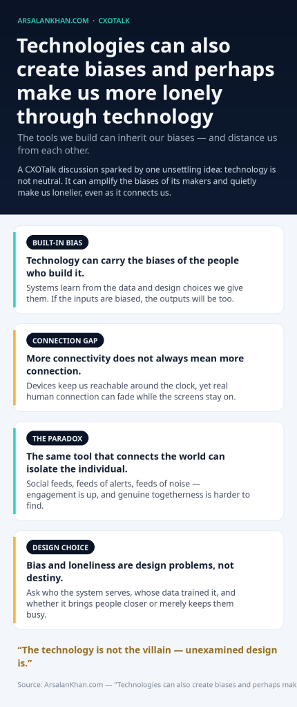 Infographic: Technologies can also create biases and perhaps make us more lonely through technology