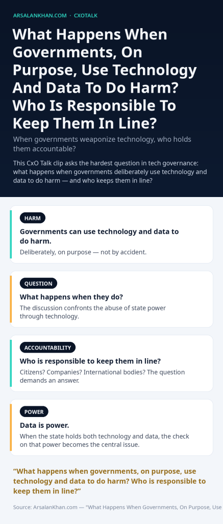 Infographic: What Happens When Governments, On Purpose, Use Technology And Data To Do Harm? Who Is Responsible To Keep Them In Line?