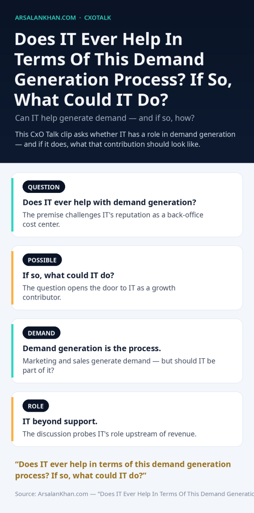 Infographic: Does IT Ever Help In Terms Of This Demand Generation Process? If So, What Could IT Do?