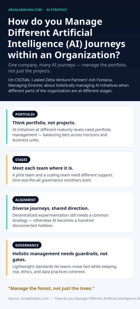 Infographic: How do you Manage Different Artificial Intelligence (AI) Journeys within an Organization?