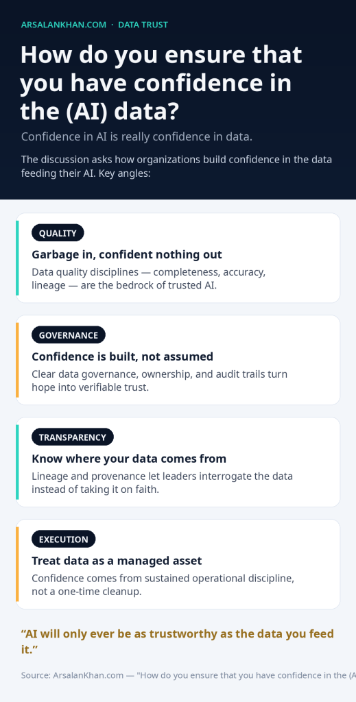Infographic: How do you ensure that you have confidence in the (AI) data?