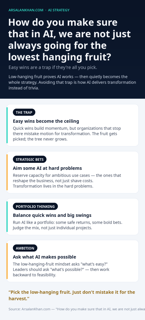Infographic: How do you make sure that in AI, we are not just always going for the lowest hanging fruit?