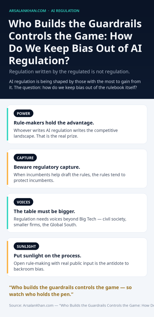 Infographic: Who Builds the Guardrails Controls the Game: How Do We Keep Bias Out of AI Regulation?
