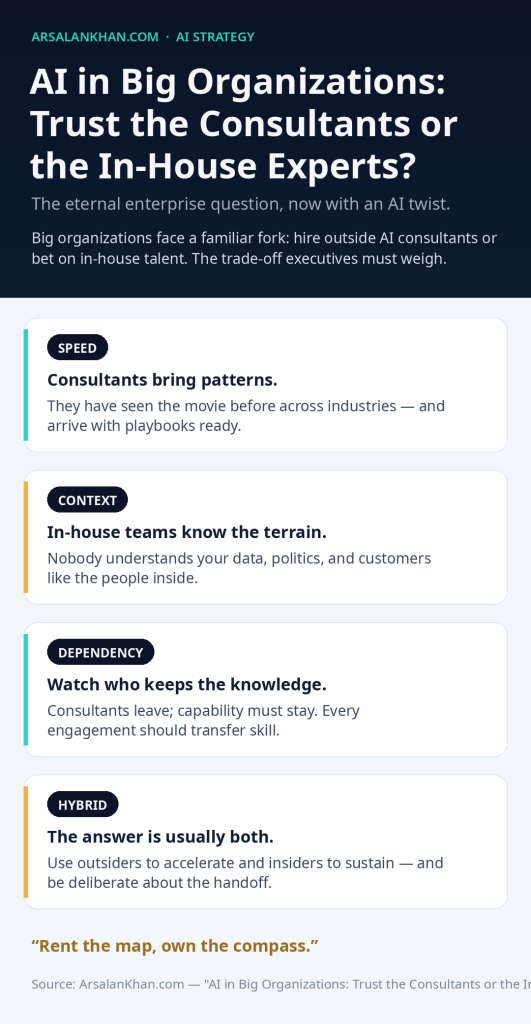Infographic: AI in Big Organizations: Trust the Consultants or the In-House Experts?
